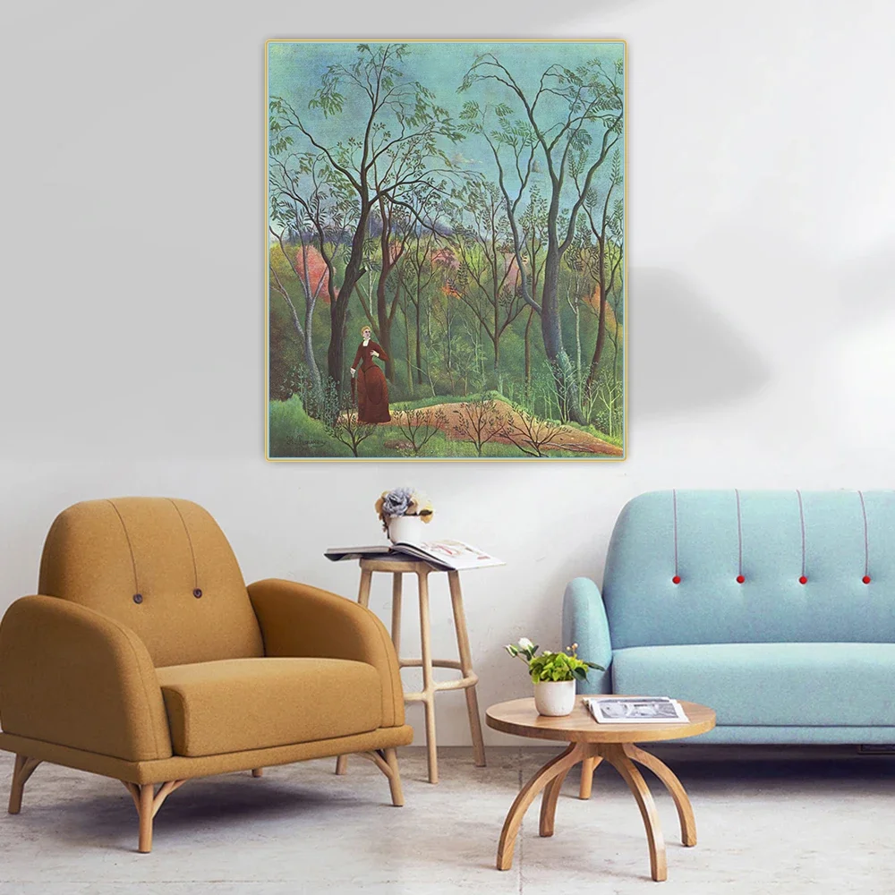 Цитон Анри Руссо 《Ход в лесу》Холст Картина маслом Плакат Настенный фон Декор