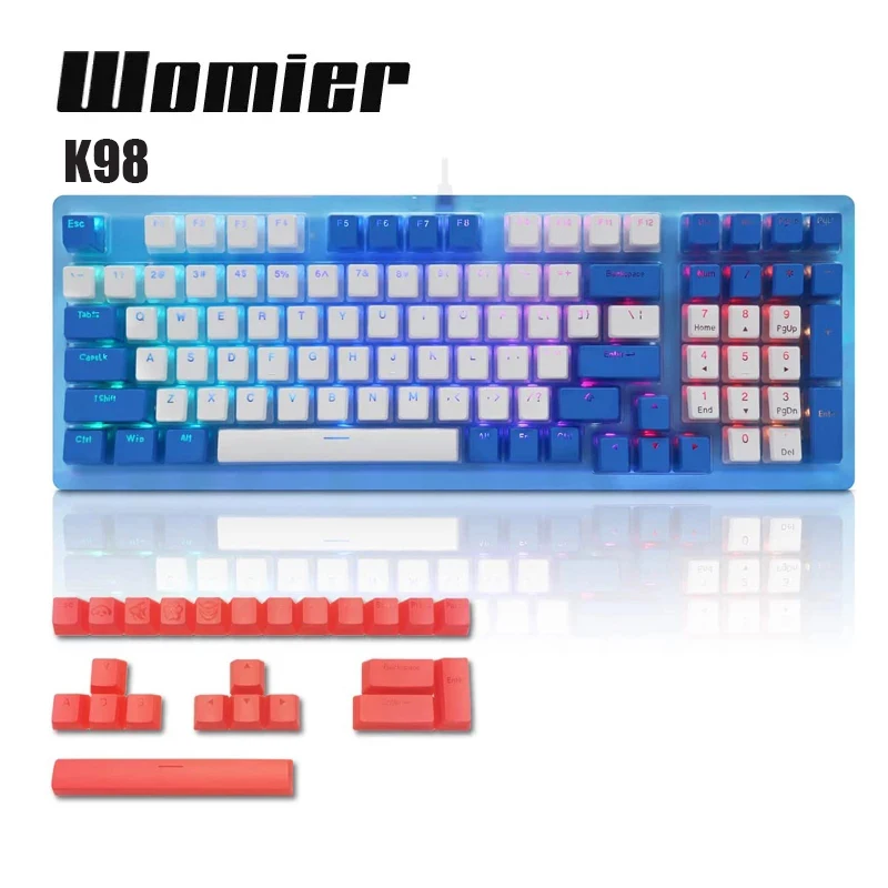 

Клавиатура Womier K98 Механическая Проводная с RGB-подсветкой, 98 клавиш