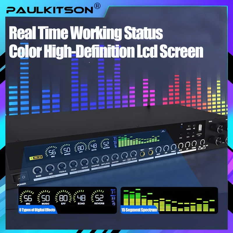 Фото Paulkitsons НОВЫЕ процессоры эффектов LD300 с реверберацией Bluetooth 5,2 с функцией защиты отHowling, подходящие для домашнего выступления на сцене KTV №2