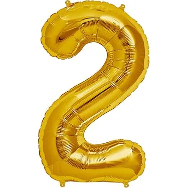 

Воздушный шар из фольги в форме золотой фигуры Supershape 2 Number