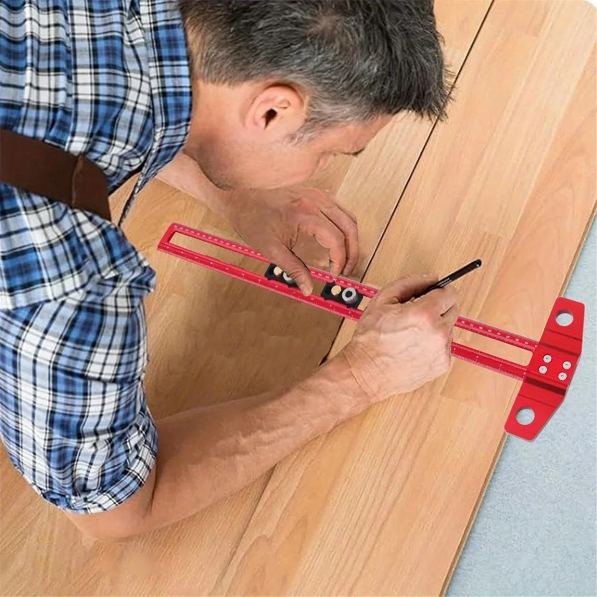 Деревообрабатывающий 2-в-1 сверлильный позиционирующий наконечник линейка для