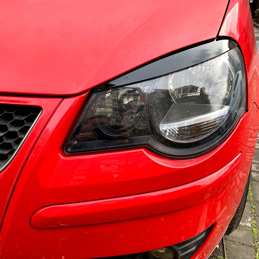 Фото Для Volkswagen Polo 9N 2005-2009: накладки на фары (реснички/брови), декоративные наклейки на фары, аксессуары для автомобиля №5