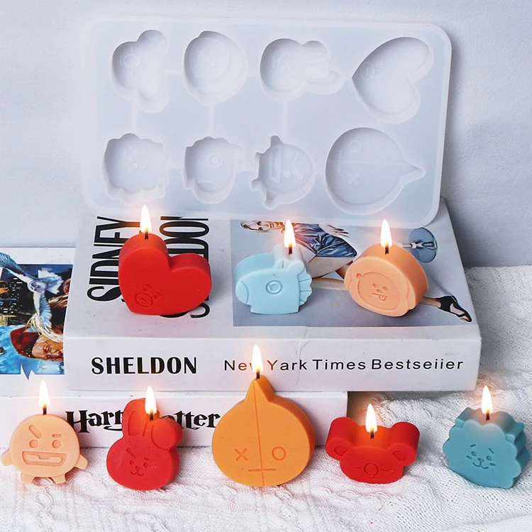 

Kawaii Animals Candle Molds DIY Food Grade Silicone Molds for Scented Candle Making Cute DIY Soap Molds Home Decor Candle DIY