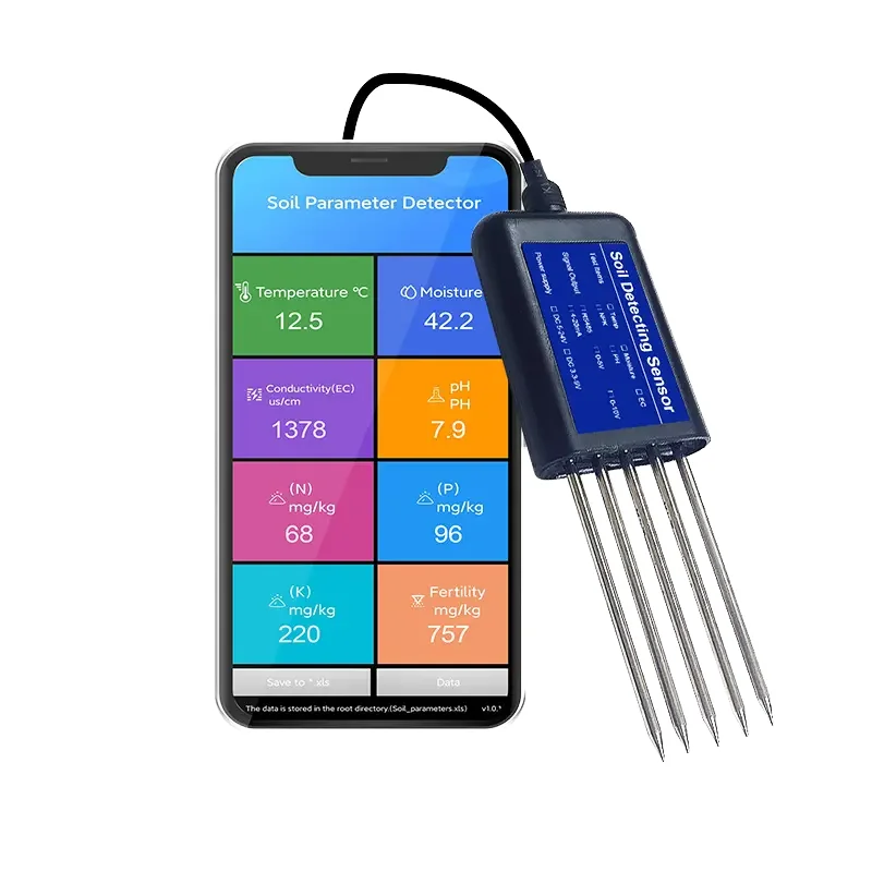 Фото 2026 TR-300 8-в-1 Измеритель влажности почвы RS485 PH EC Соленость NPK Температура 0.1 для сельского хозяйства, растений, агропромышленных предприятий №1