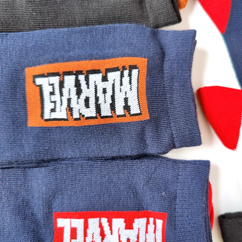 8 Pairs/pack Disney Marvel Spider Socks Men Black White Pure Color Socks Summer Street Wear Man Sox