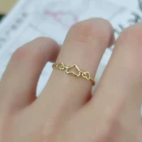 2022 cute woman rings korean fashion gothic accessories gold womens heart geometric open ring gold jewelry engagement ring