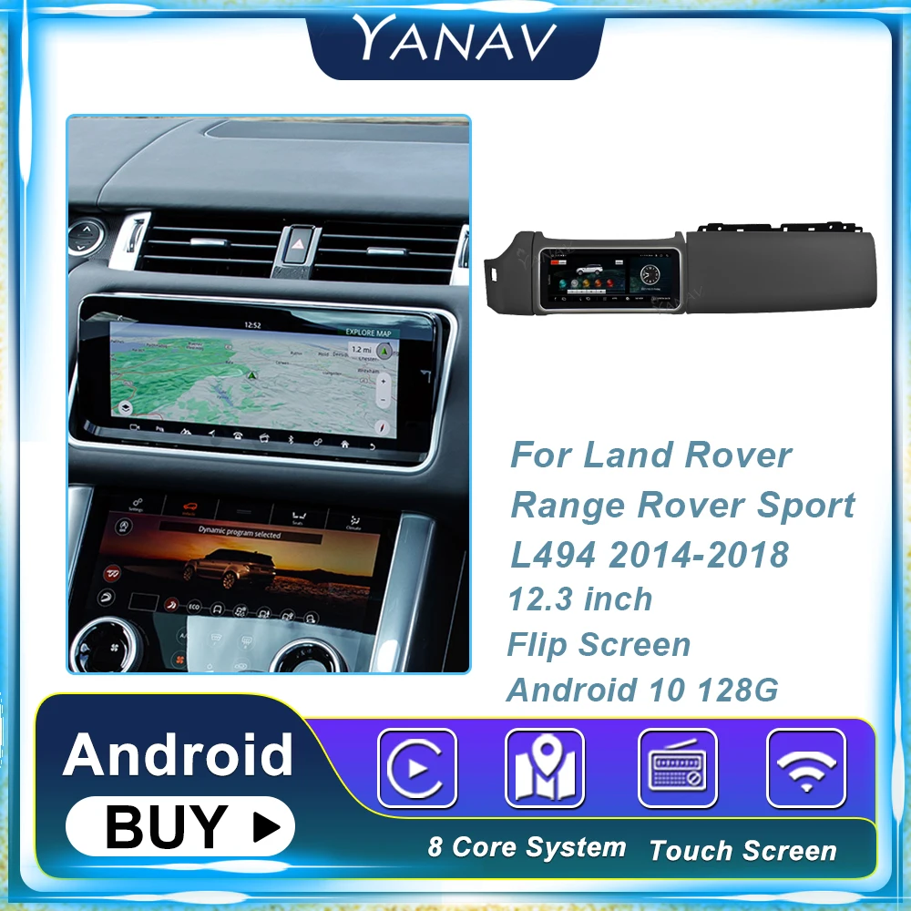 

For Land Rover Range Rover Sport 2014-2018 12.3 Inch Car Radio Tilting/Rrotatable/Flip Screen GPS Navigation Multimedia Player