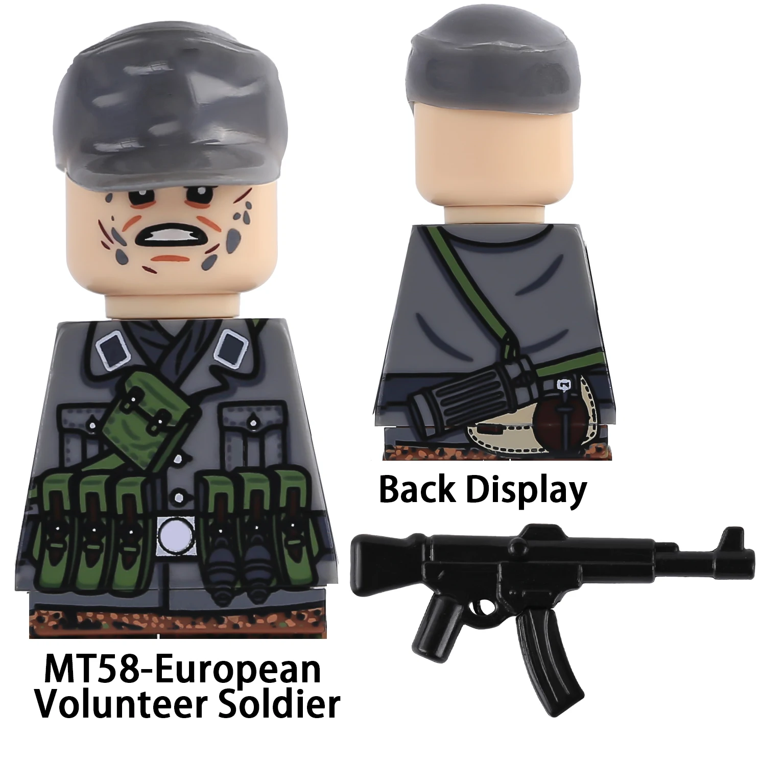 Фото Конструктор MOC: Фигурки солдат ВМВ, инженеров и командиров, лейтенантов, военная пехота, оружие, камуфляж, игрушки из кирпичиков №4