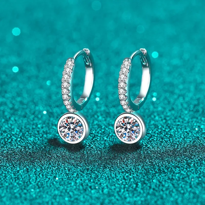 Серьги из стерлингового серебра 925 пробы с бриллиантами 0 5 карата D цвета