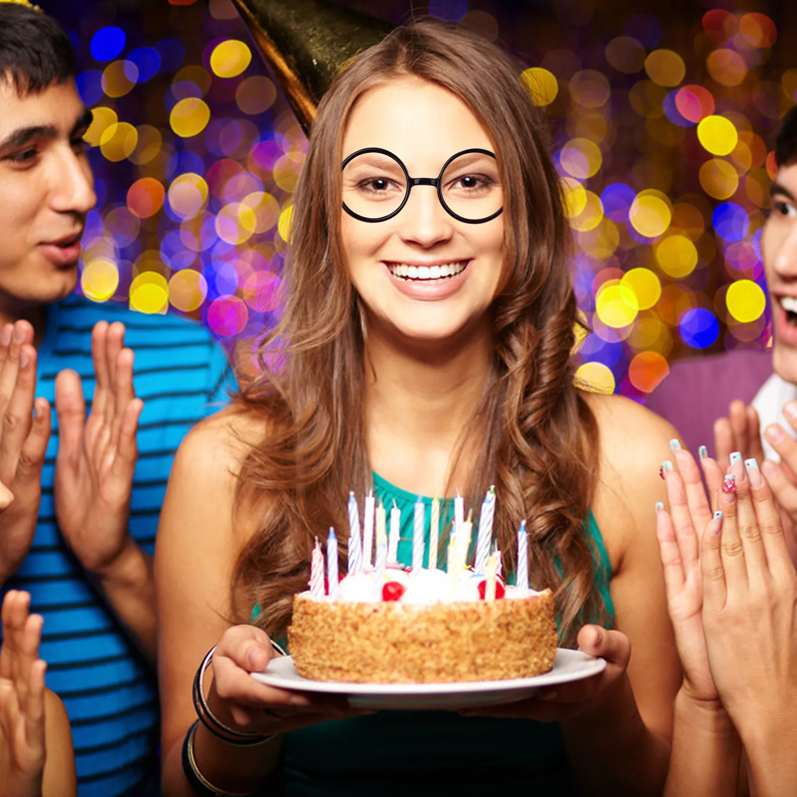 10 шт./упаковка круглые очки без линз