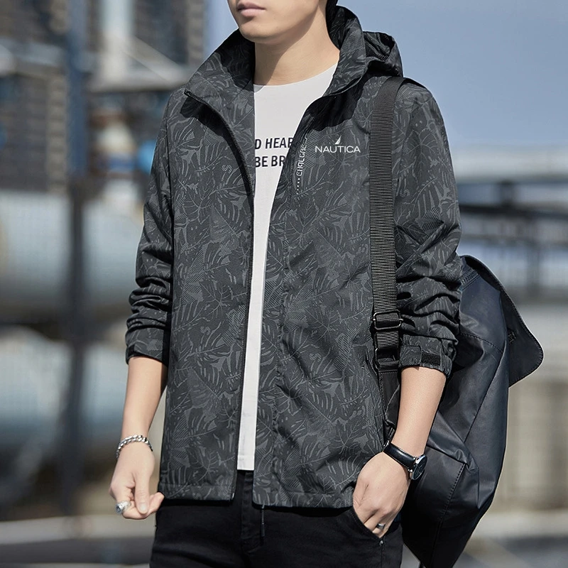 

2023 Zip Hoodie Spring Autumn Men's Outdoor Sports Thin Jacket Quick Dry Windbreaker Men's Jacket M-5XL