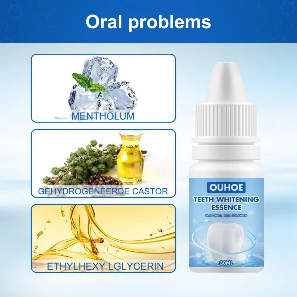 

Teeth Whitening Essence Lightweight Deeply Clean Safe Ingredients White Tooth Brightening Bleaching Serum for Travel