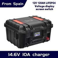 12v 120ah lifepo4 battery pack rechargeable batteries lithium battery with bms for motor rv outdoor power inverter