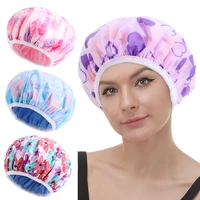 double printed terry cloth absorbent hair dryer cap eva waterproof shower cap baked oil cap beauty salon cap
