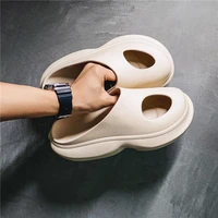 2022 summer new sandals for men women slippers non slip thick platform shoes home bath eva comfort female outdoor wading slipper