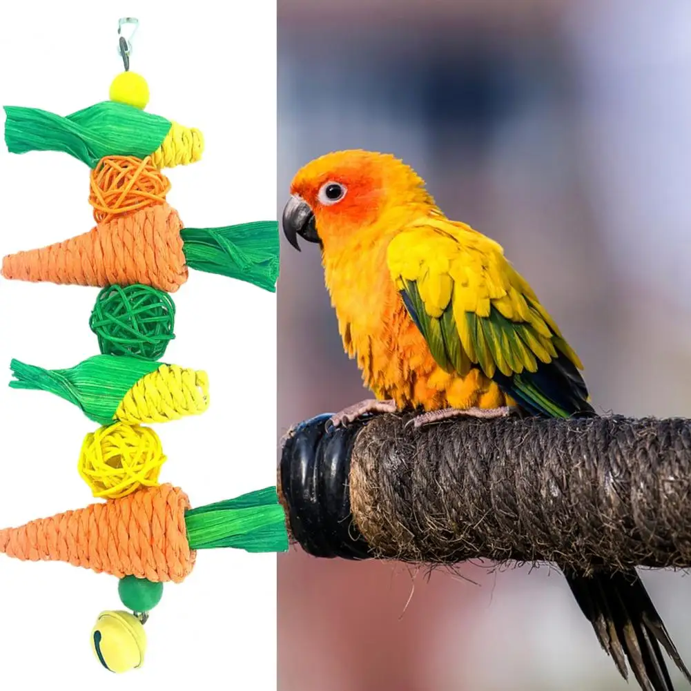 

Practical Bird Gnawing Toy Grass Fine Workmanship Wear-resistant Carrot Shape Bird Parrot Molar Toy Bird Toy Grind Claws