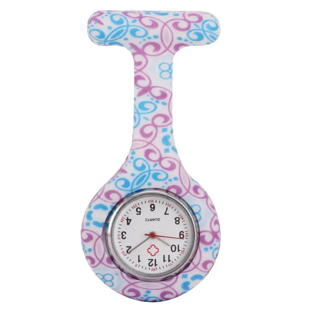 10pcs Fashion Casual Pocket Watches Men Women Unisex Rubber Silicone Nurse Watch Clip-on Medical Quartz Watch Wholesale