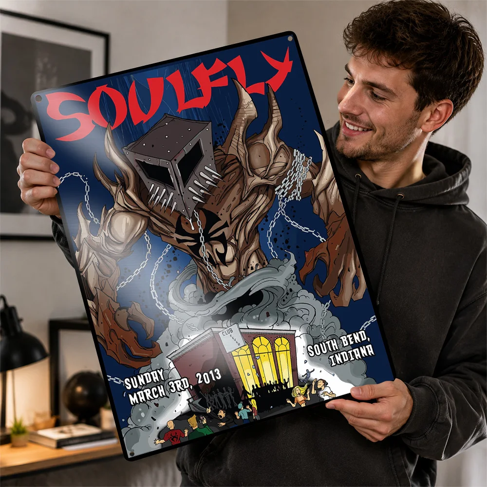 Фото Металлическая винтажная табличка Soulfly для декора интерьера спальни, офиса, дома, настенный декор №1
