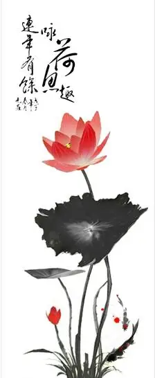 Декоративный постер на холсте MT4001 в китайском стиле с изображением лотоса и