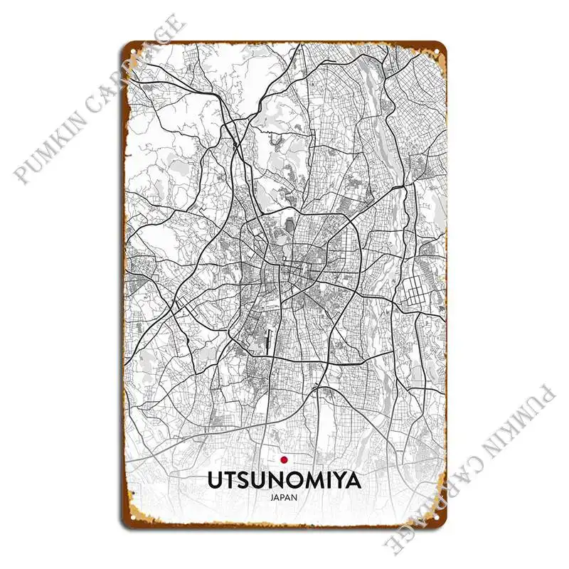 Металлический знак Utsunomiya Jp создание стен для паба пещера жестяной плакат