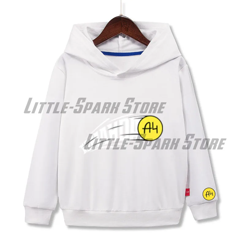 Фото Детские толстовки с героями мультфильмов Merch A4, новые летние толстовки с капюшоном для мальчиков и девочек Влад a4 Бумага, детская одежда с принтом, футболки №3