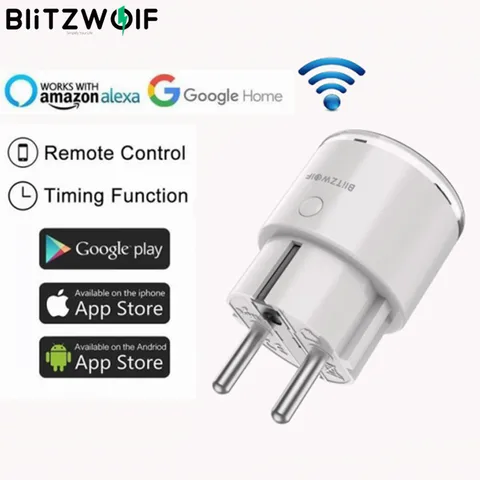 Умная розетка BlitzWolf с евровилкой, 15 А, 3450 Вт, Wi-Fi