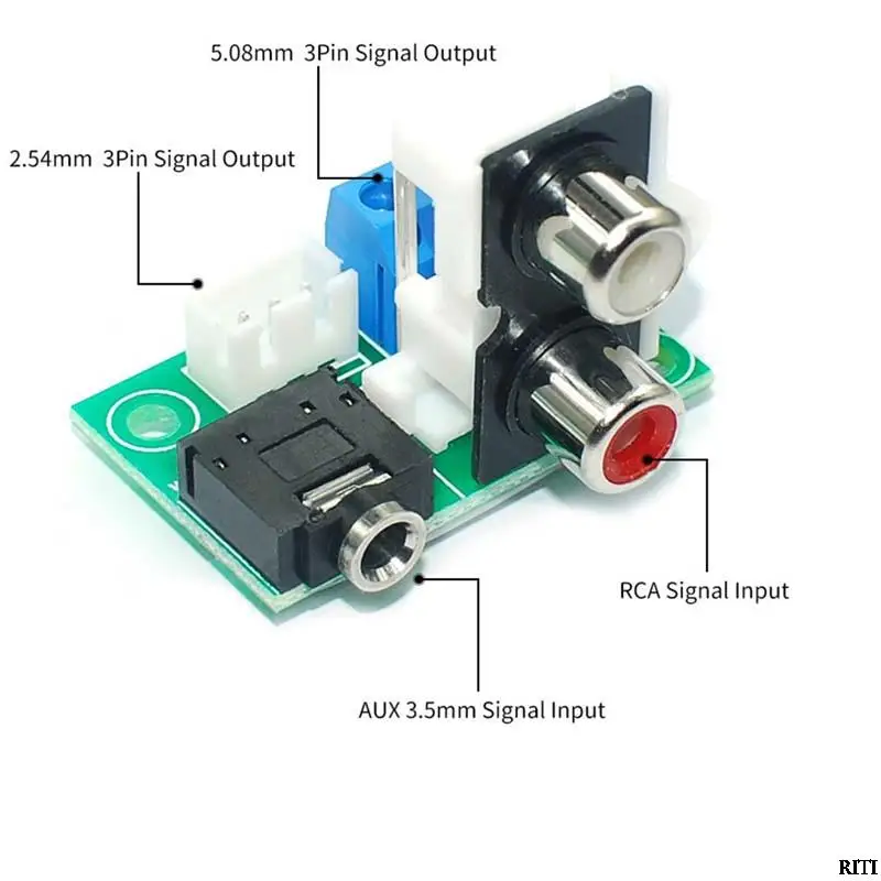 

AUX Connector AUX 3.5mm Earphone Jack 2 RCA to XH 2.54mm Socket Signal Connection Adapter Board
