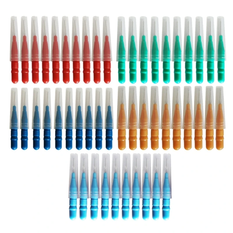 

50Pcs Interdental Brushes Teeth Care Tooth Interdental Cleaners Orthodontic Dental Teeth Brush Oral Hygiene Tool