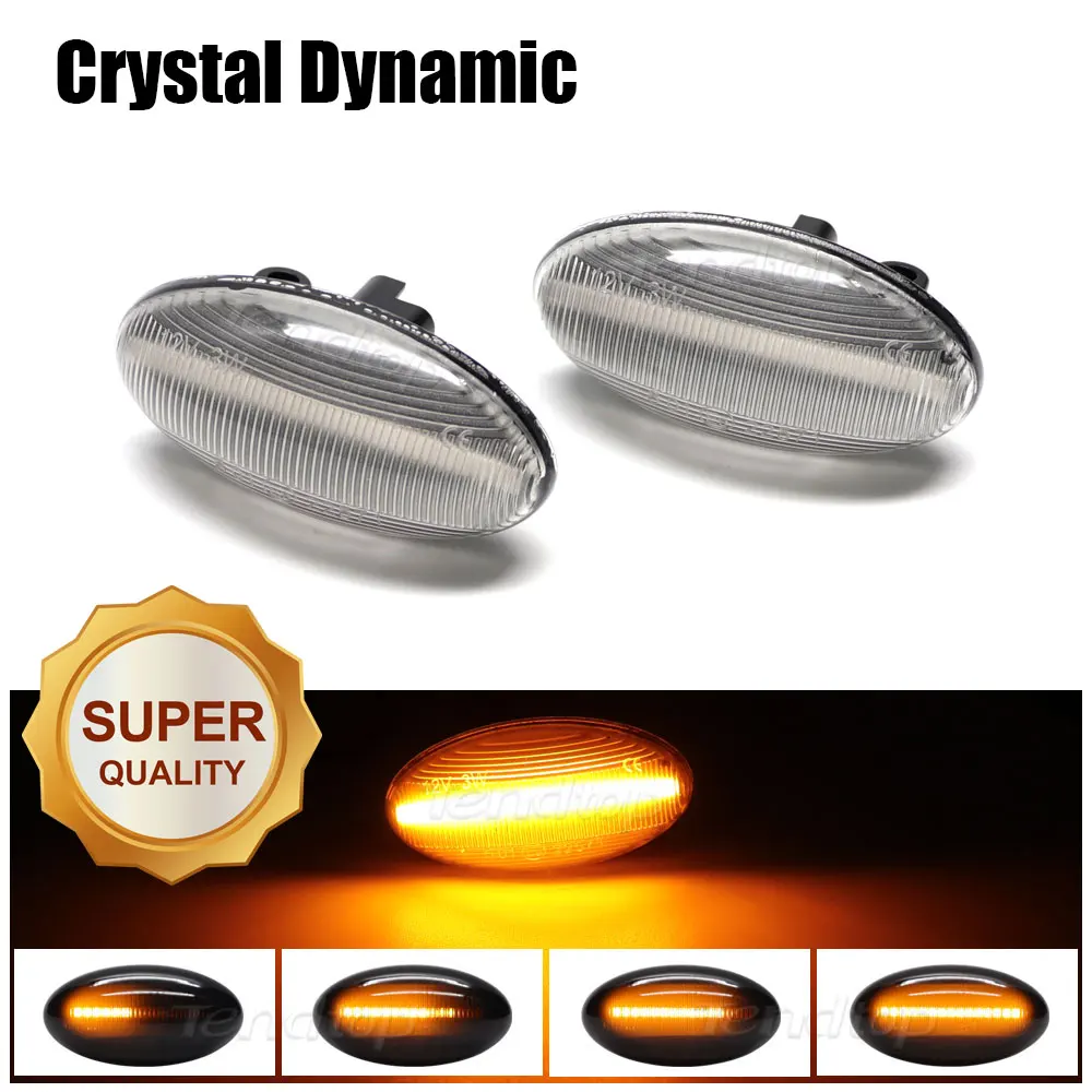 

Динамичессветодиодный Светодиодная лампа-напоминание, боковая лампа-маркер для Peugeot 307 206 407 107 607 1007 Citroen C1 C2 C3 C5 C6