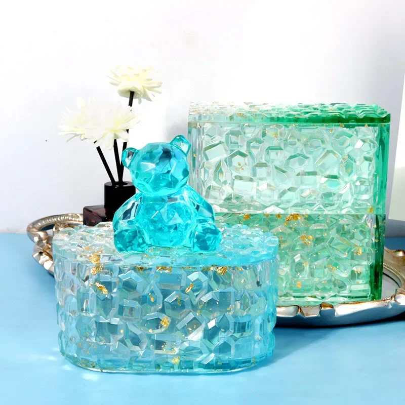 DIY Алмазный круглый бриллиант штабелируемый высокий ящик для хранения