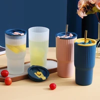 650ml transparent water bottles with lid portable plastic tea water cup leak proof coffee cups travel drinkware for kids student