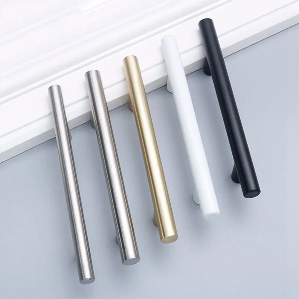 

Ручка для ящика из алюминиевого сплава, современная роскошная белая золотистая ручка для шкафа с одним отверстием, мебельная фурнитура, дверные ручки