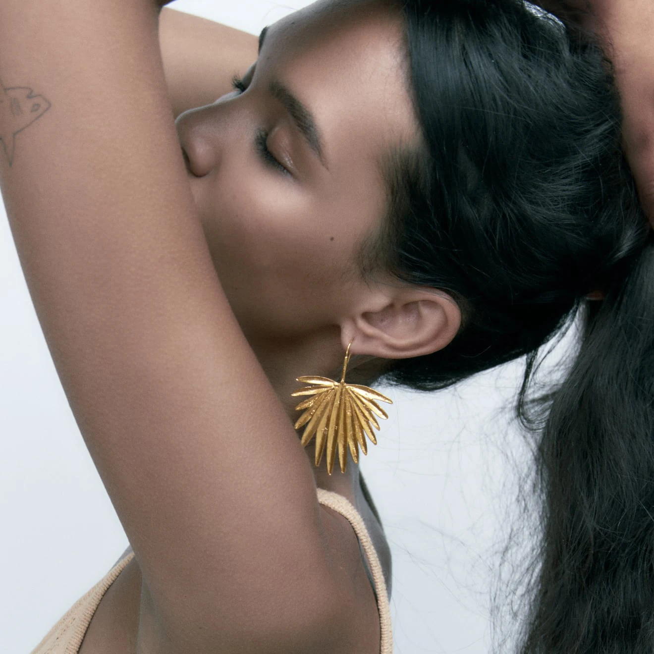 

Za Palm Leaf Shaped Metal Earrings for Women Vintage Matte Gold Metal Leaf Drop Earrings Trendy Jewelry