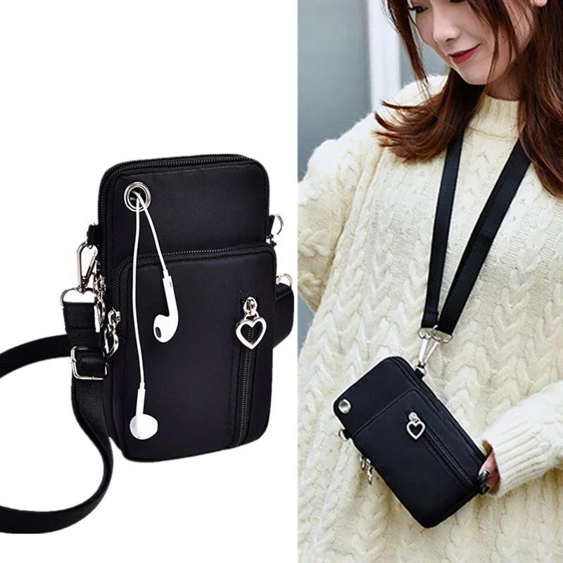

Universal Mobile Phone Bag Wallet Outdoor Sport Arm Purse Shoulder Bag Women Phone Pouch Earphone Pouch Mini Shoulder Bag