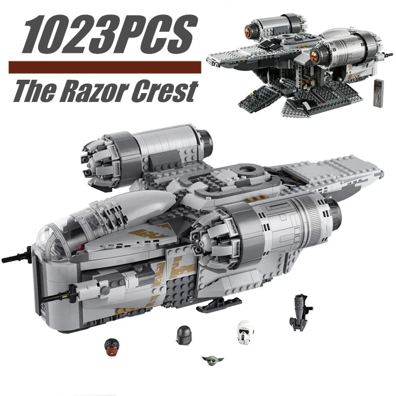 

Star Space Wars Razor Crest Bricks Kid Gift Toys 75292 Spaceship Snowfielded Aircraft Building Blocks Snowspeeders