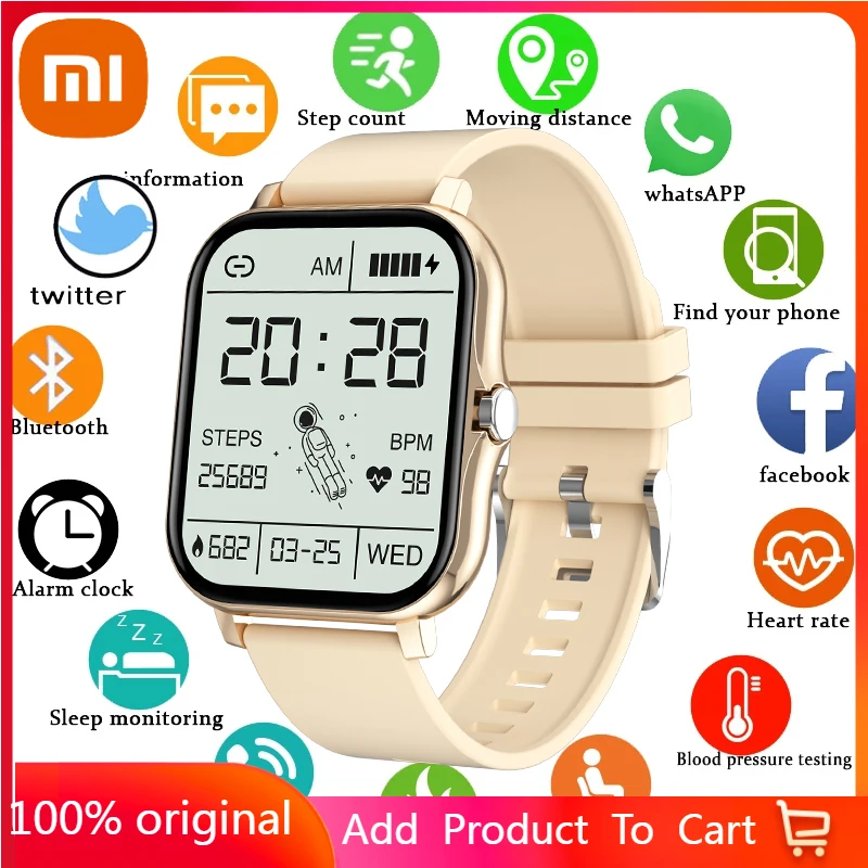 

Xiaomi 1.69 Inch Smart Watch Men Women Bluetooth Call Sports Heart Rate Healthy Monitor Smart Wristwatch Waterproof Clocks