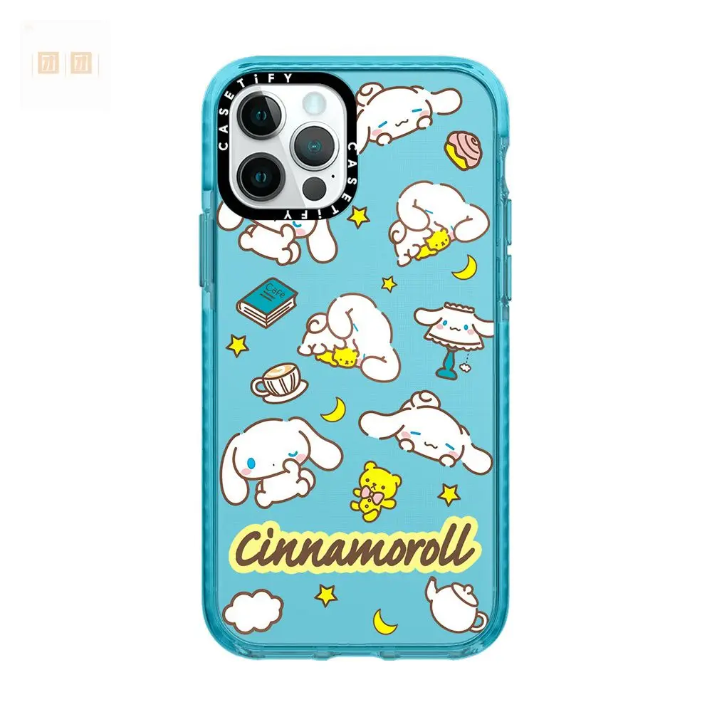 Sanrio Cartoon Bear Cinnamoroll Silicone Phone Case For iPhone 11 12 13 14 15 16 Pro Max X XS XR 7 8 Plus Shockproof Soft Cover
