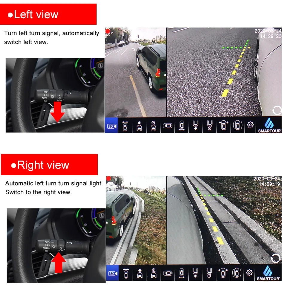 Smartour 360 Car Camera AHD 1080P 3.5D Panoramic View Image 4K UHD DVR Bird’s Eye DIY System For Toyota Prado/Land Cruiser |