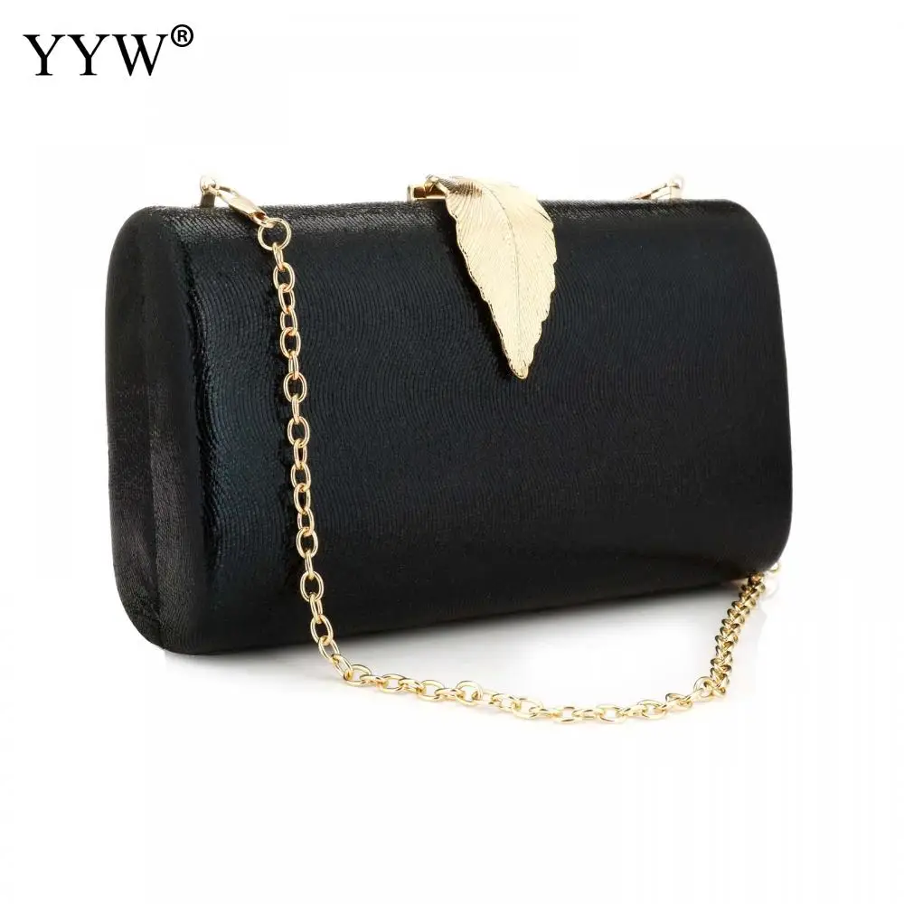 

Women Purses Clutch Evening Bag Glitter Blings Metal Leaf Hasp Handbag With Chain Bridal Wedding Party Purse Women Evening Bags