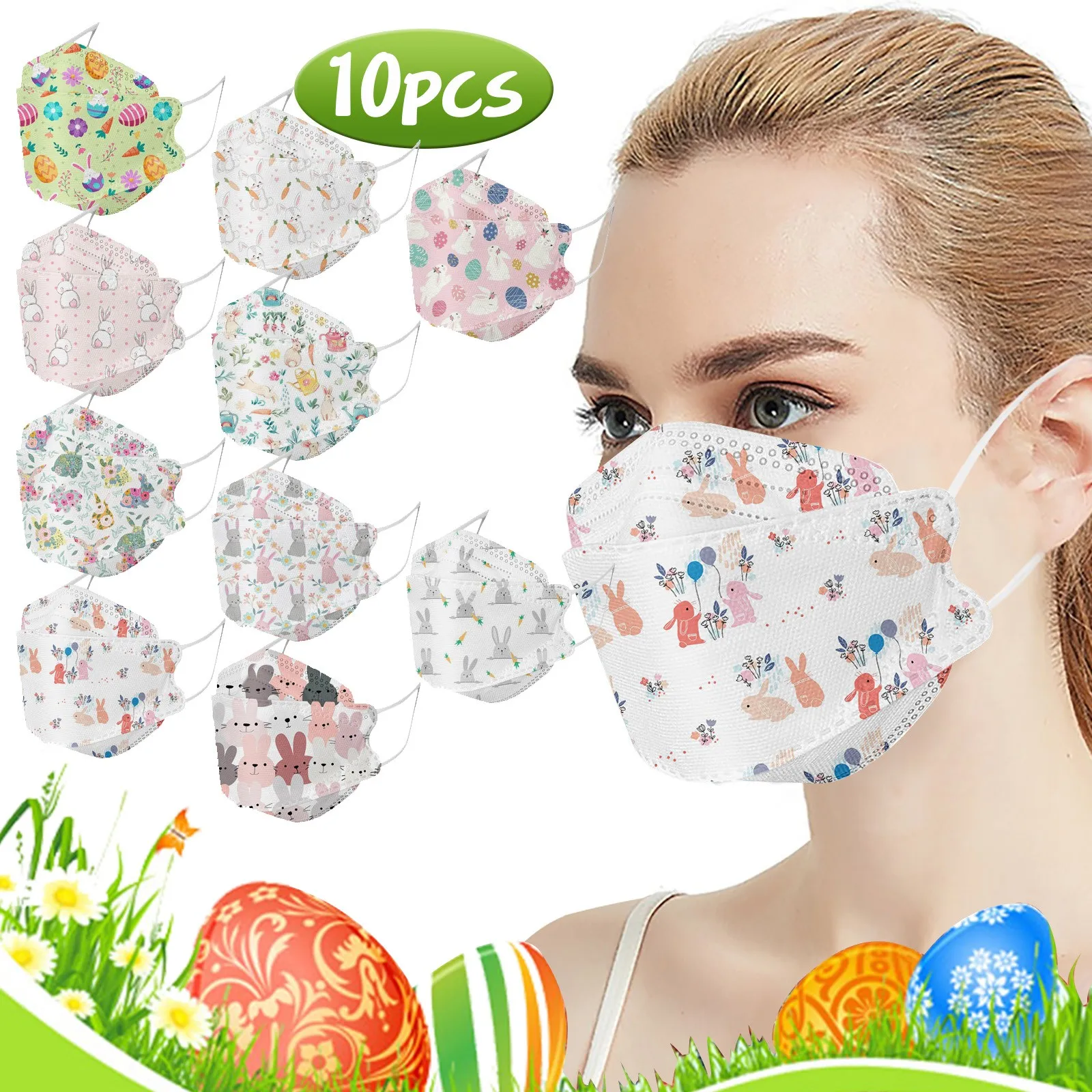 Маска для лица взрослых с пасхальным принтом уличная Предотвращающая
