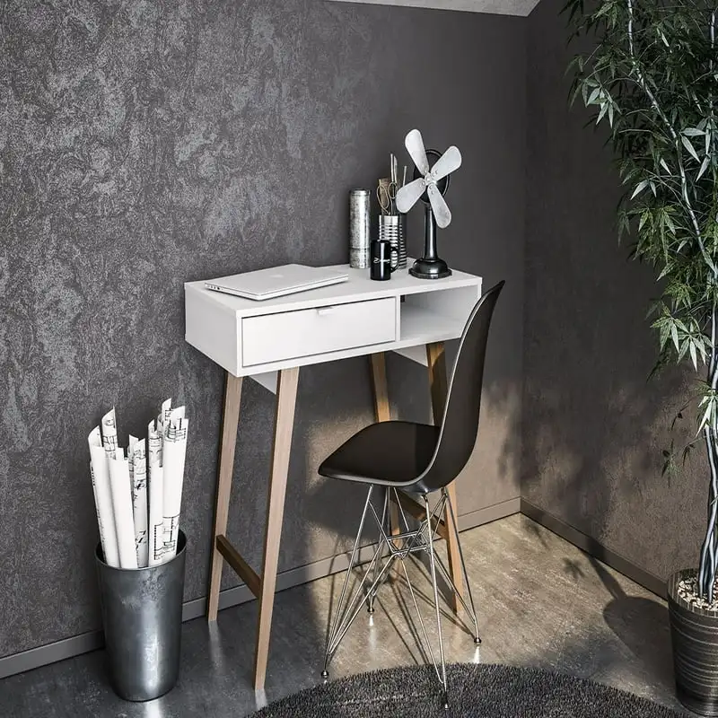 

Desk with Drawer, White