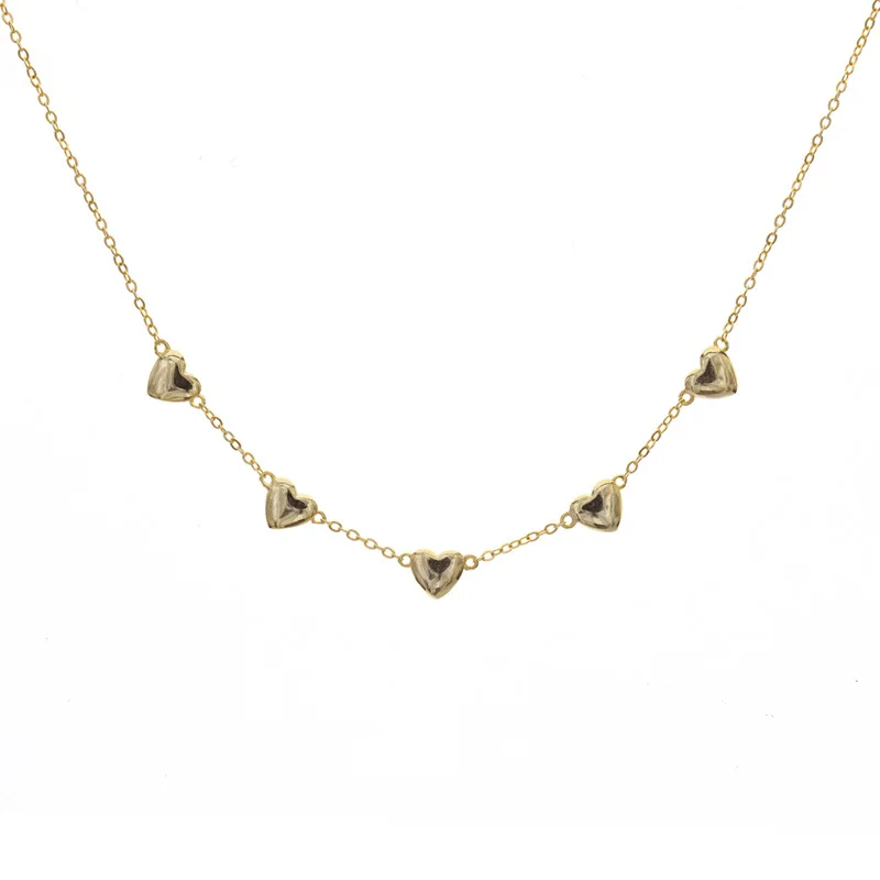 

925 Sterling Silver Women's Minimalist Trendy Jewelry 18K Gold Plated Heart Choker Necklaces For Women