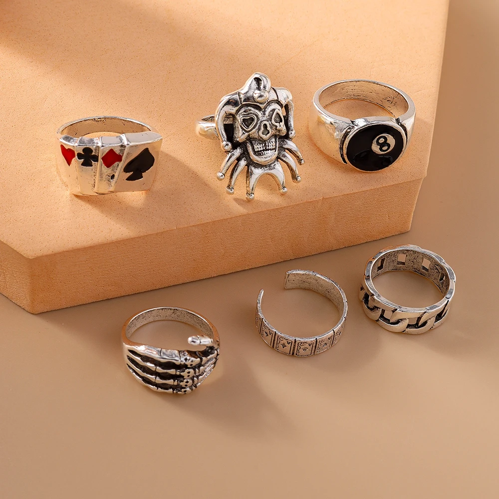 Aihua Punk Demon Claw Clown Poker Черный No 8 комплект бильярдных колец для женщин и мужчин