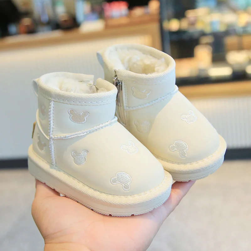 Детские Зимние ботильоны из микрофибры на возраст 0-3 года