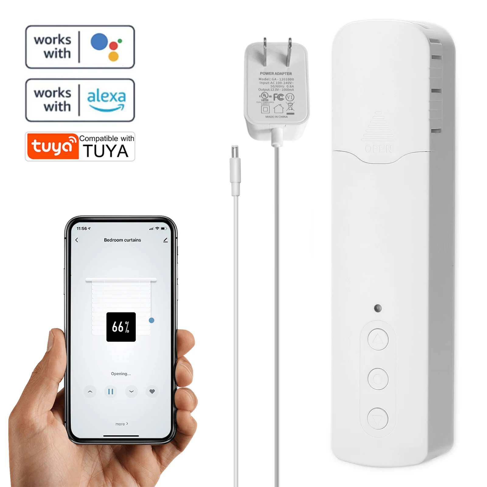 

Умный двигатель для штор Tuya с поддержкой Wi-Fi и голосовым управлением