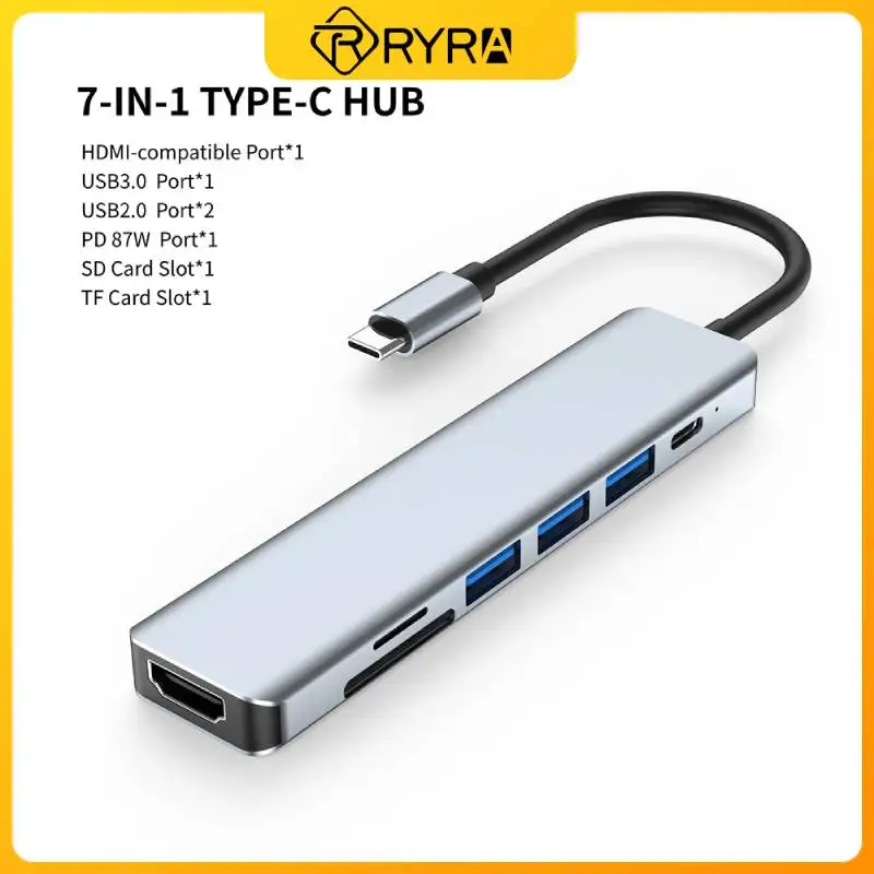 

USB-концентратор RYRA 7 в 1, USB Type C, 3,0 дюйма, 4K, 30 Гц
