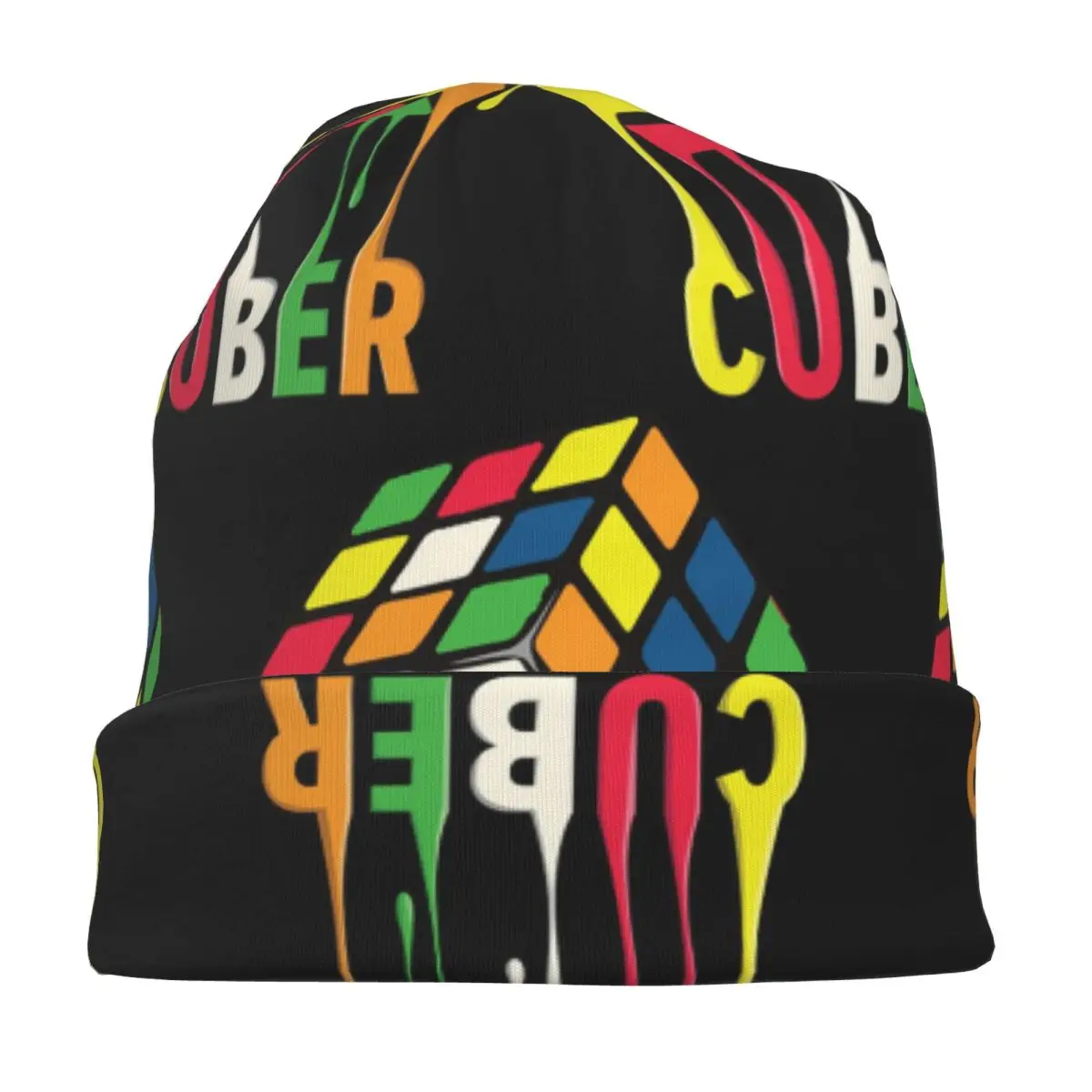 Фото Теплая вязаная шапка Rubix Rubiks Rubics, модная шапка-бини для осени и зимы, для мужчин, женщин и взрослых. №4