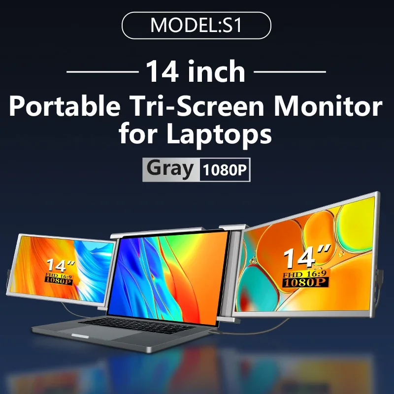 Новинка 2024 FOPO 14 дюймов 1080p двойные Оптовые ЖК-мониторы Usb C и Hd-порт удлинитель