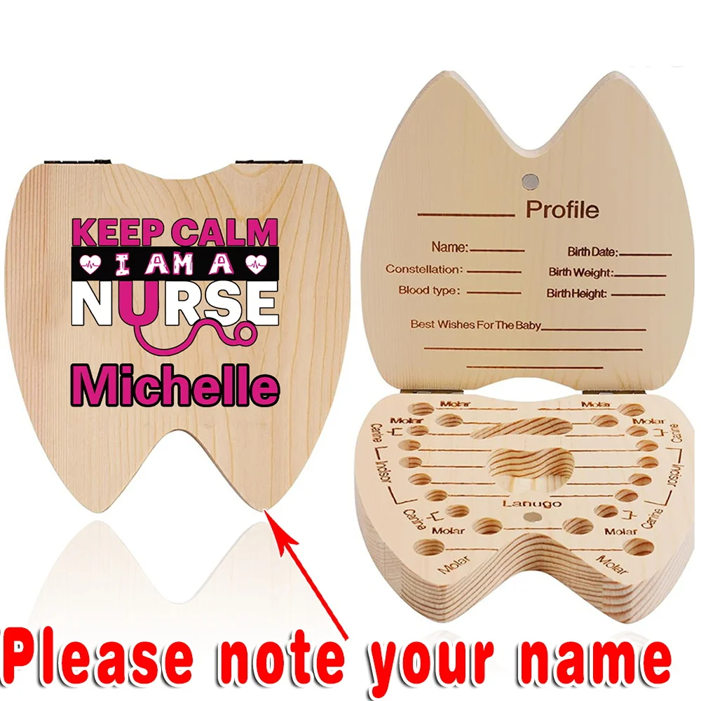 Индивидуальное имя деревянные лиственные зубы коробка для - Цена: 1039