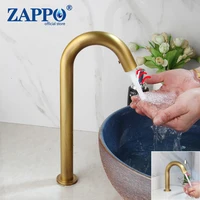 ZAPPO Antique Brass Bathroom Faucet Free Touch Sensor Mixer Faucet Hot & Cold  Power Automatic Hand Touch Basin Faucets